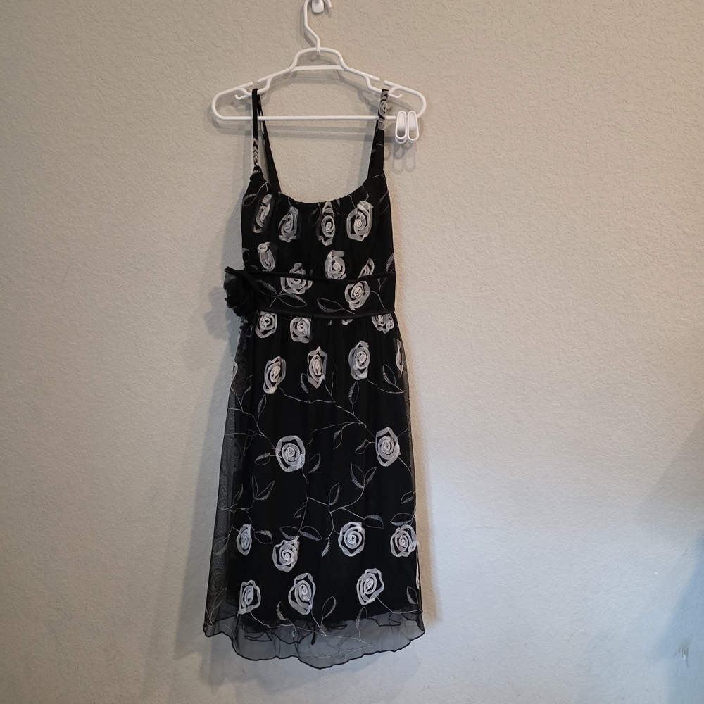 torrid Black Dress with White Rose Embroidery